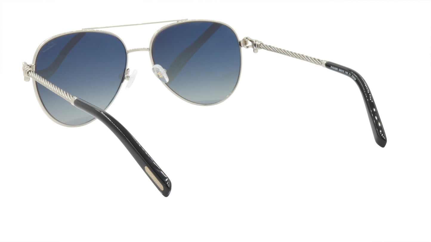 Paul Vosheront Sunglasses Gold Plated Metal Acetate Polarized Italy PV3438S C1