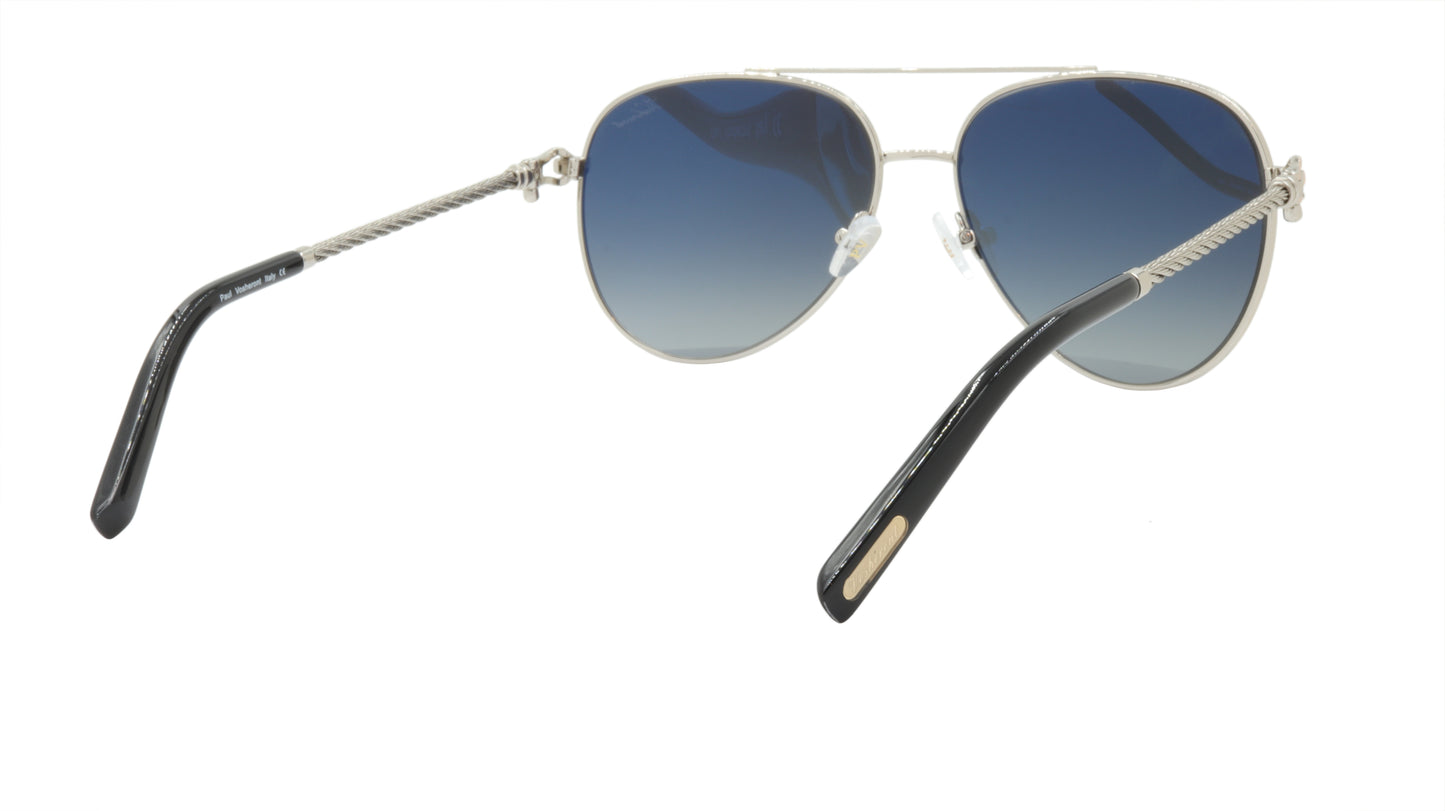 Paul Vosheront Sunglasses Gold Plated Metal Acetate Polarized Italy PV3438S C1