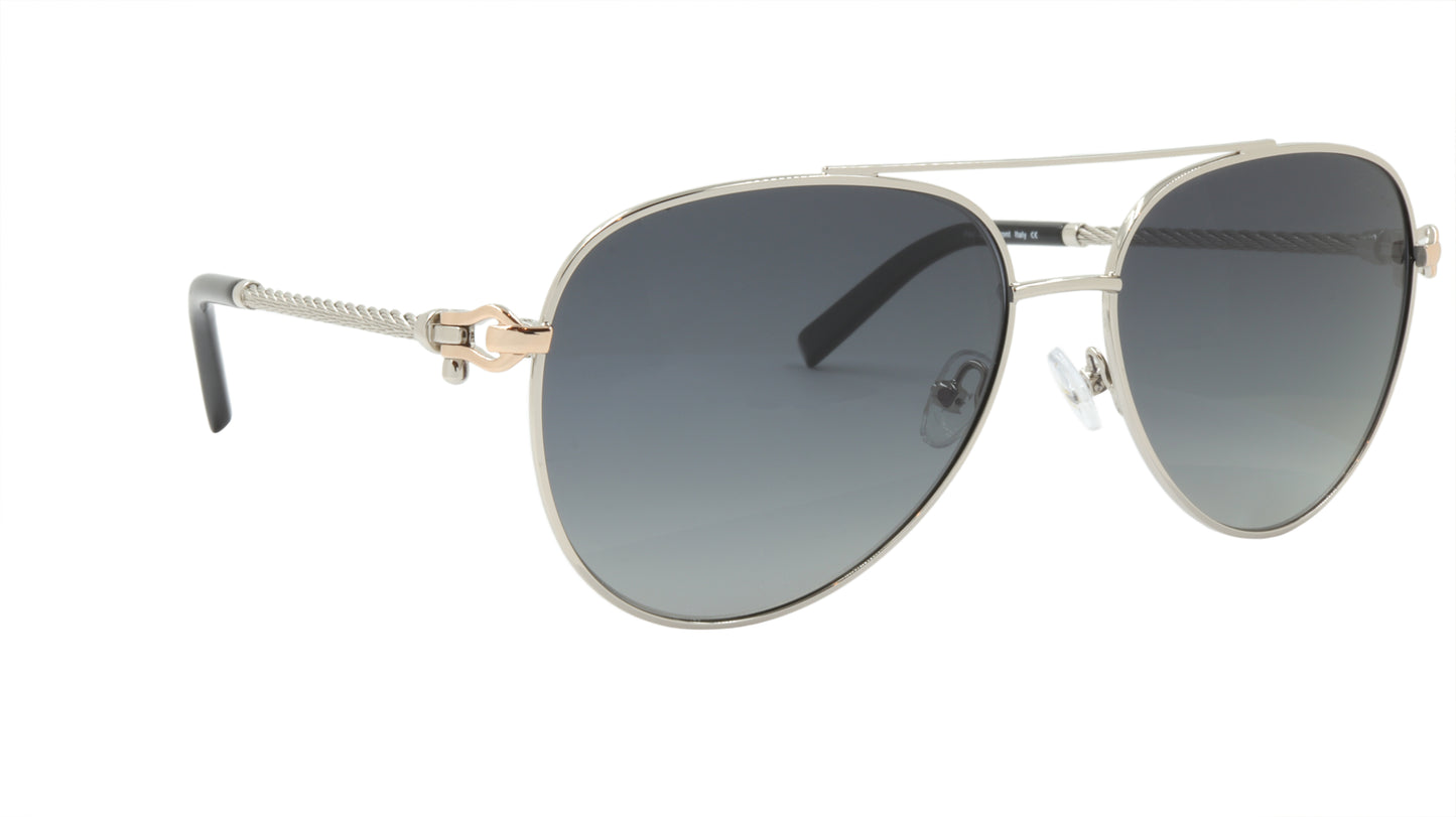 Paul Vosheront Sunglasses Gold Plated Metal Acetate Polarized Italy PV3438S C1