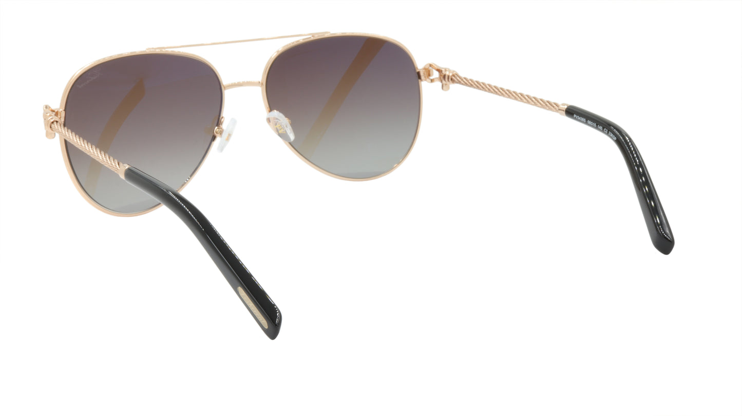 Paul Vosheront Sunglasses Gold Plated Metal Acetate Polarized Italy PV3438S C2