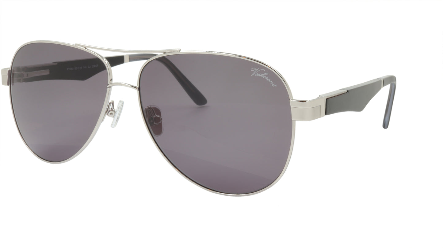Paul Vosheront Sunglasses Gold Plated Metal Wood Acetate UVA UVB Italy PV380 C2