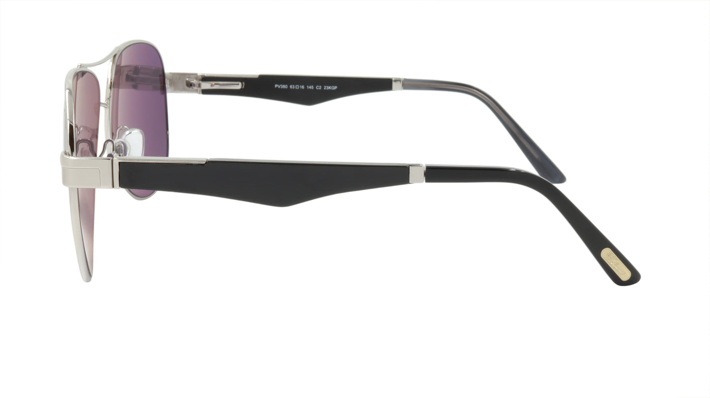 Paul Vosheront Sunglasses Gold Plated Metal Wood Acetate UVA UVB Italy PV380 C2