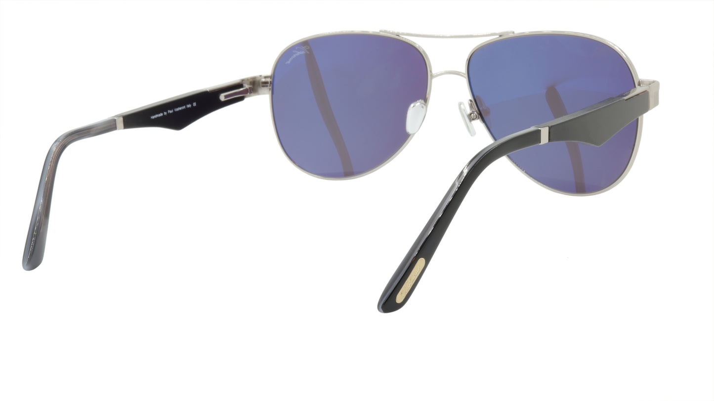 Paul Vosheront Sunglasses Gold Plated Metal Wood Acetate UVA UVB Italy PV380 C2