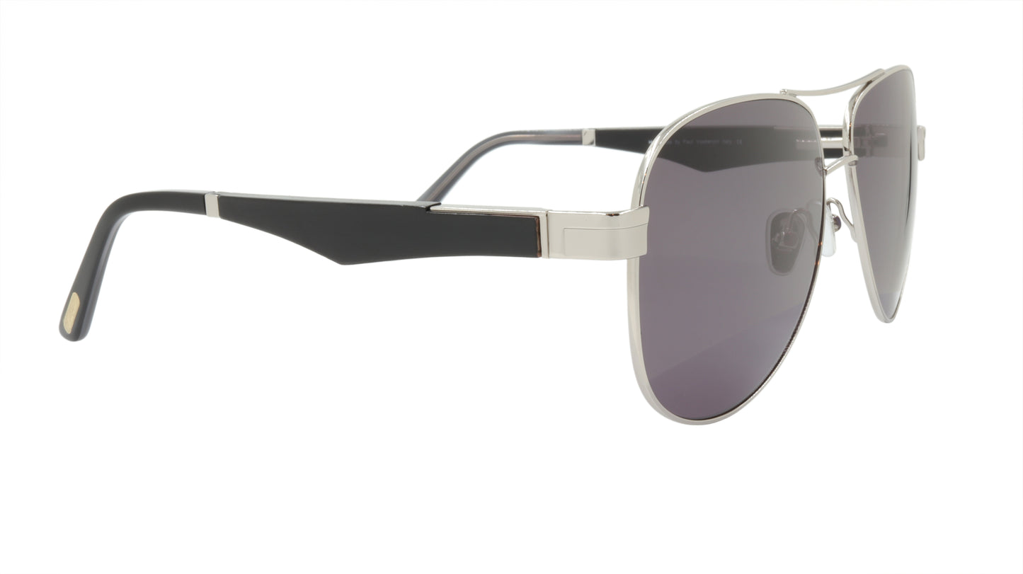 Paul Vosheront Sunglasses Gold Plated Metal Wood Acetate UVA UVB Italy PV380 C2