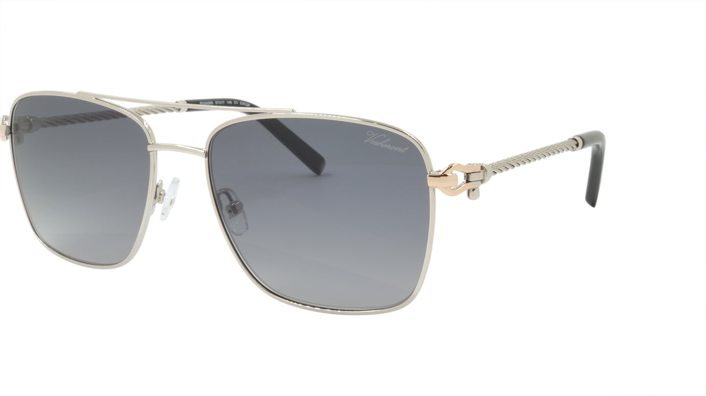 Paul Vosheront Sunglasses Gold Plated Metal Acetate Polarized Italy PV3439S C1