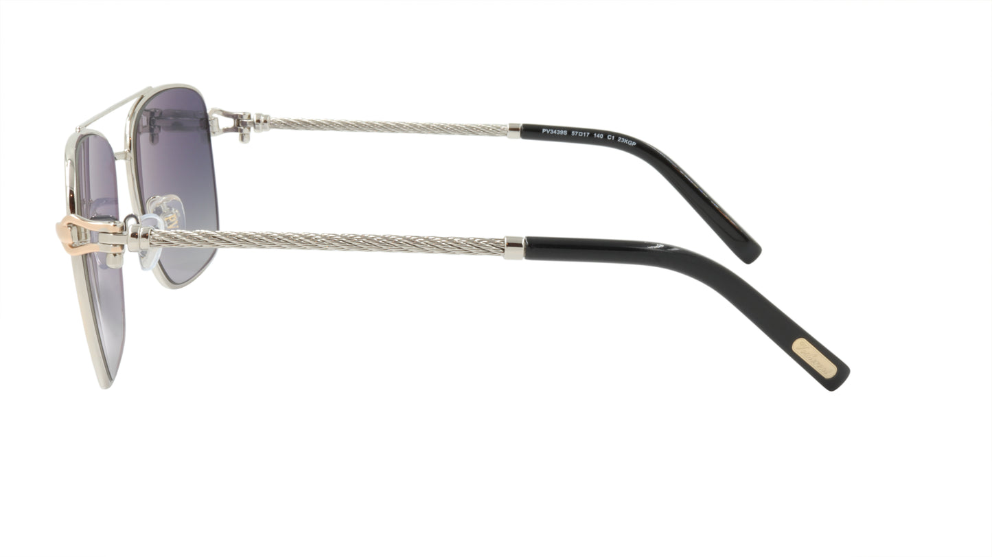 Paul Vosheront Sunglasses Gold Plated Metal Acetate Polarized Italy PV3439S C1