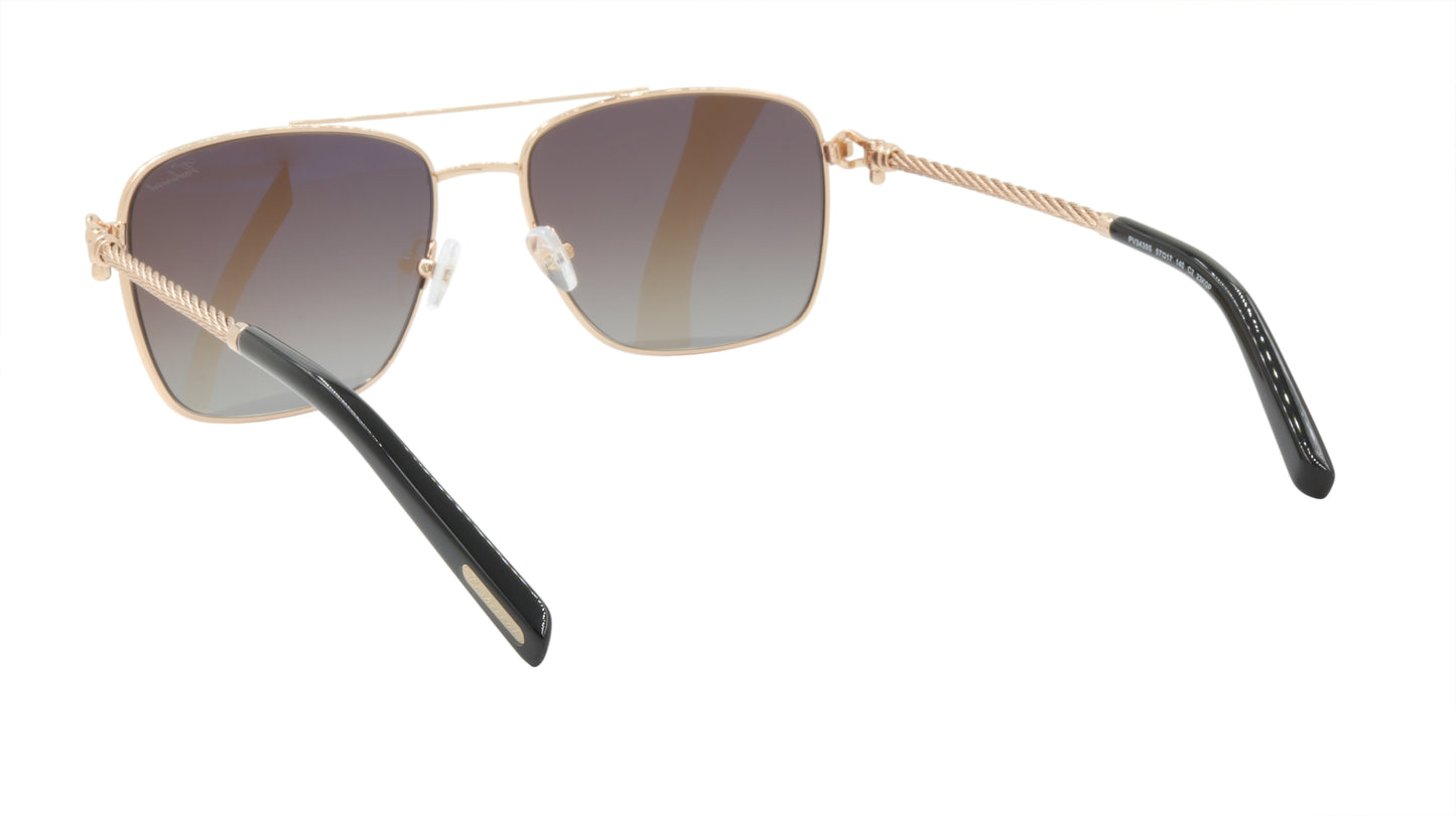Paul Vosheront Sunglasses Gold Plated Metal Acetate Polarized Italy PV3439S C2