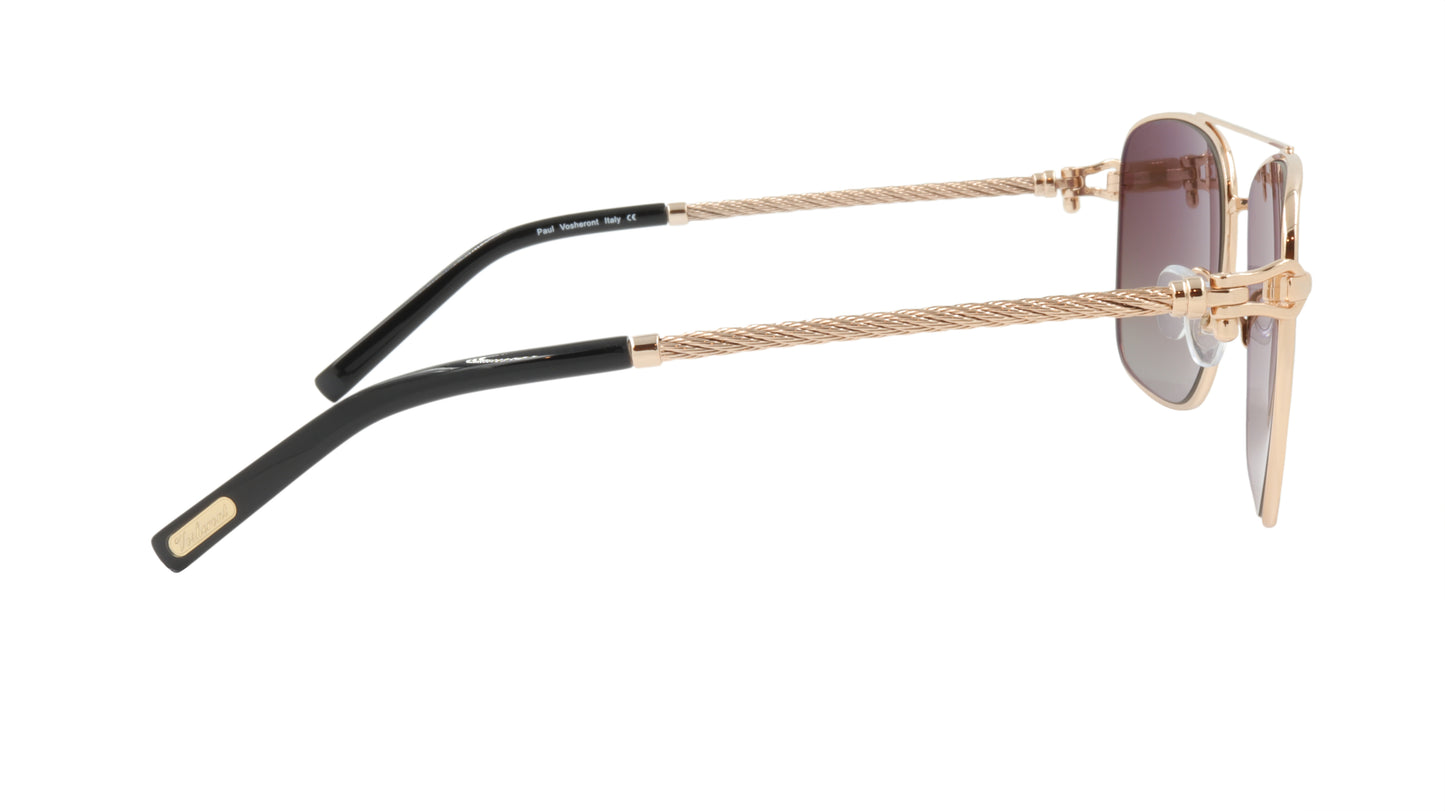 Paul Vosheront Sunglasses Gold Plated Metal Acetate Polarized Italy PV3439S C2