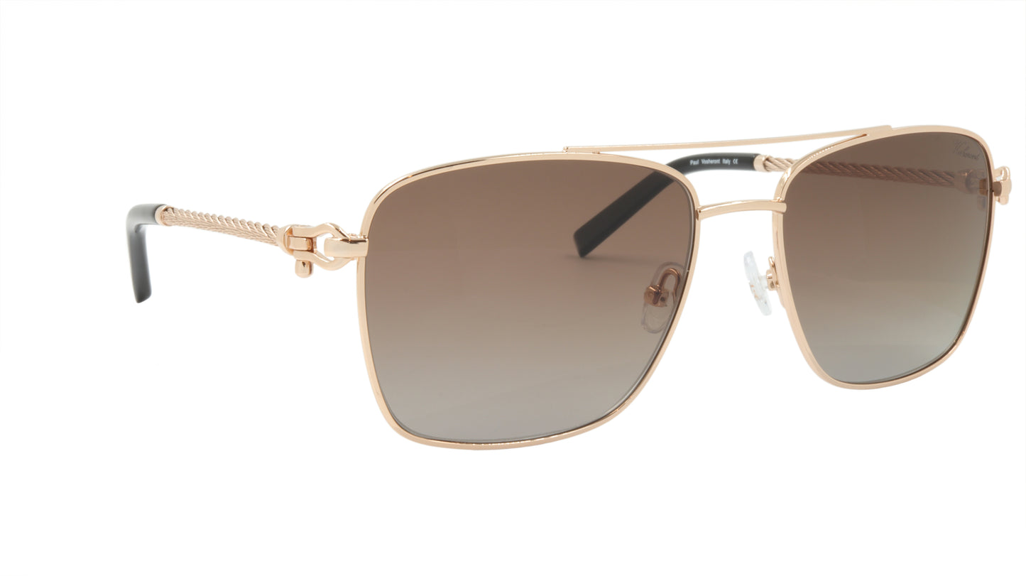Paul Vosheront Sunglasses Gold Plated Metal Acetate Polarized Italy PV3439S C2