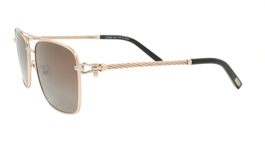 Paul Vosheront Sunglasses Gold Plated Metal Acetate Polarized Italy PV3439S C3