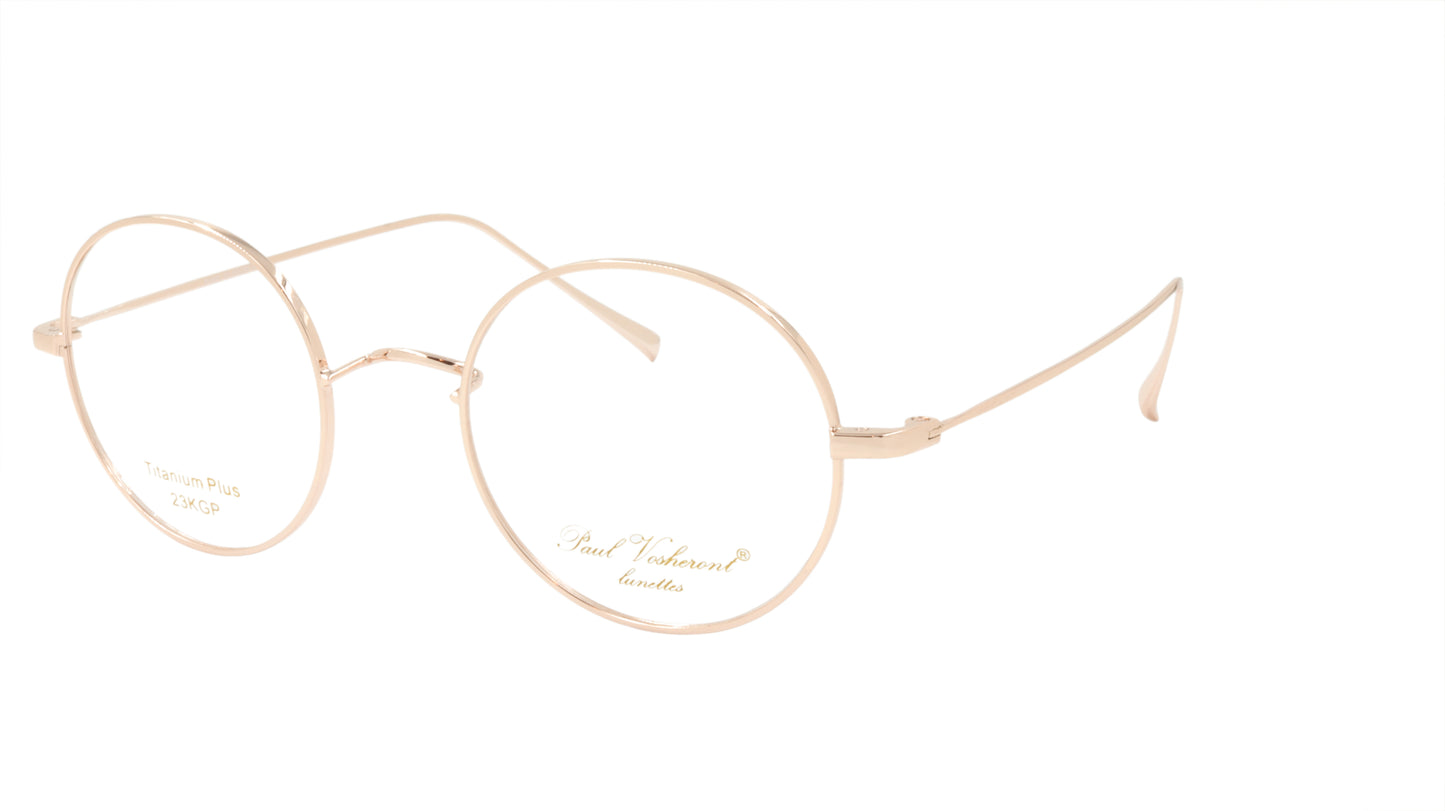 Paul Vosheront Round Gold Acetate Optical Frame PV501 C1