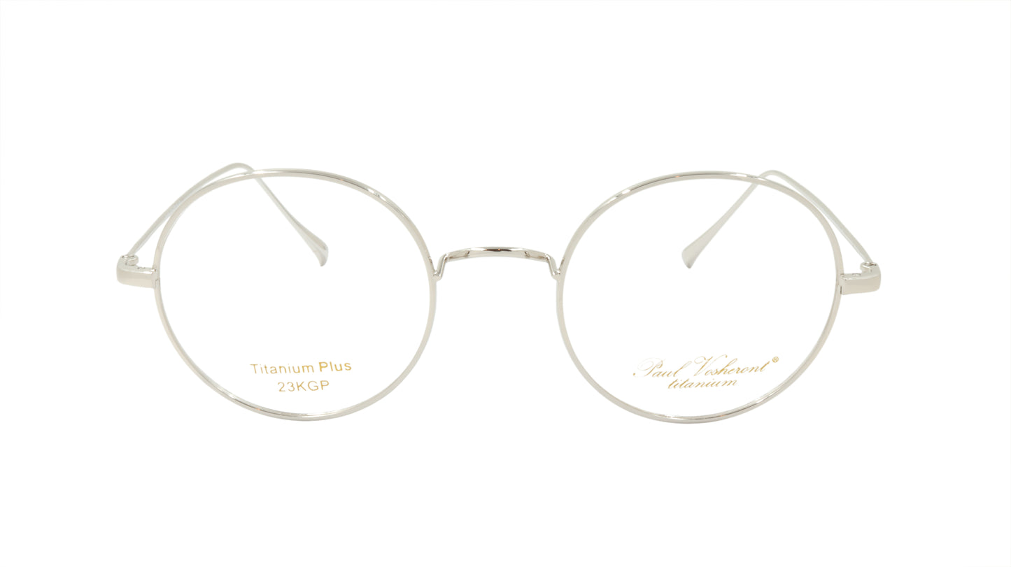 Paul Vosheront Round Silver Metal Optical Frame PV501 C2