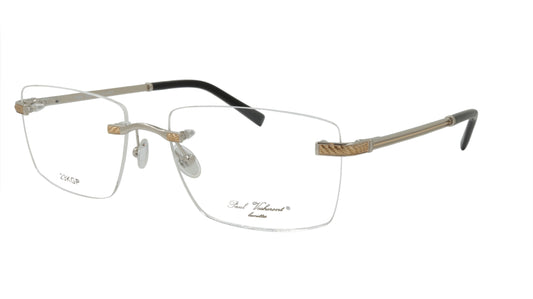 Paul Vosheront Rimless Silver & Gold Acetate Optical Frame PV604 C2