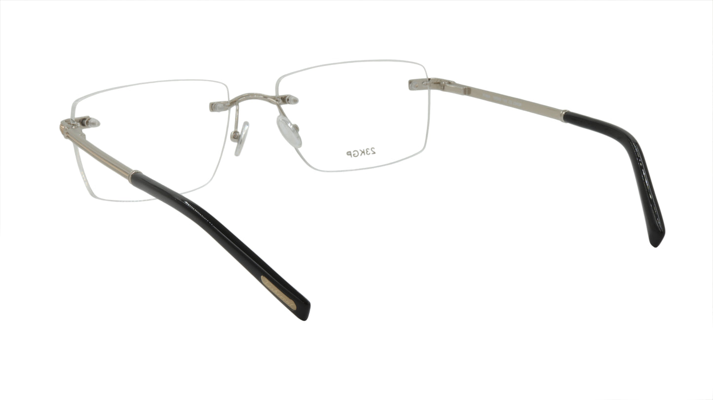 Paul Vosheront Rimless Silver & Gold Acetate Optical Frame PV604 C2