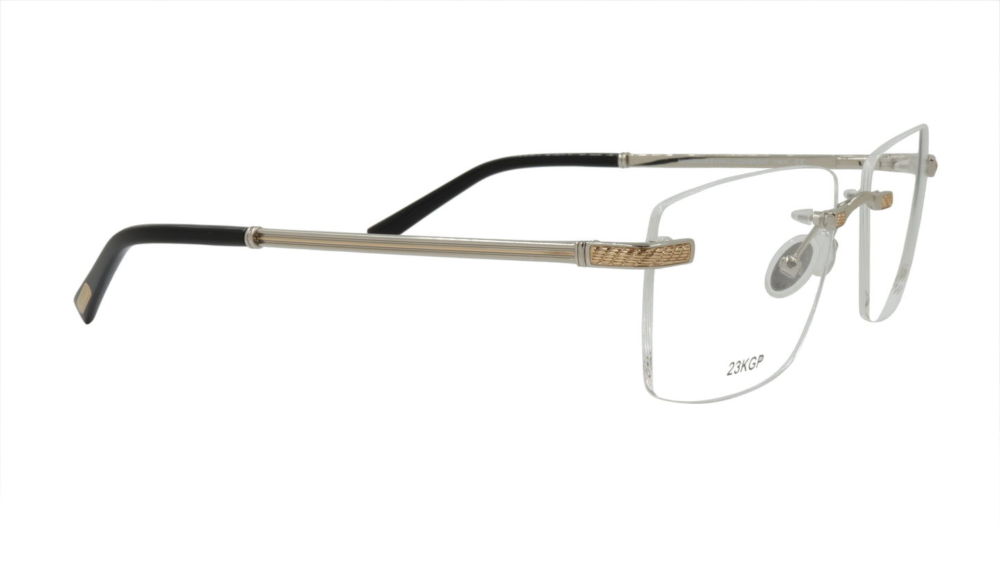 Paul Vosheront Rimless Silver & Gold Acetate Optical Frame PV604 C2