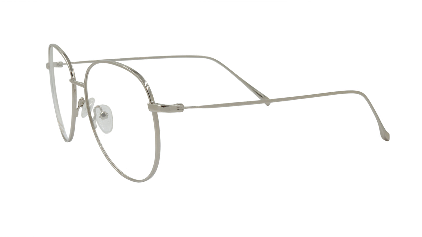 Paul Vosheront Aviator Style Silver Metal Optical Frame PV505 C2