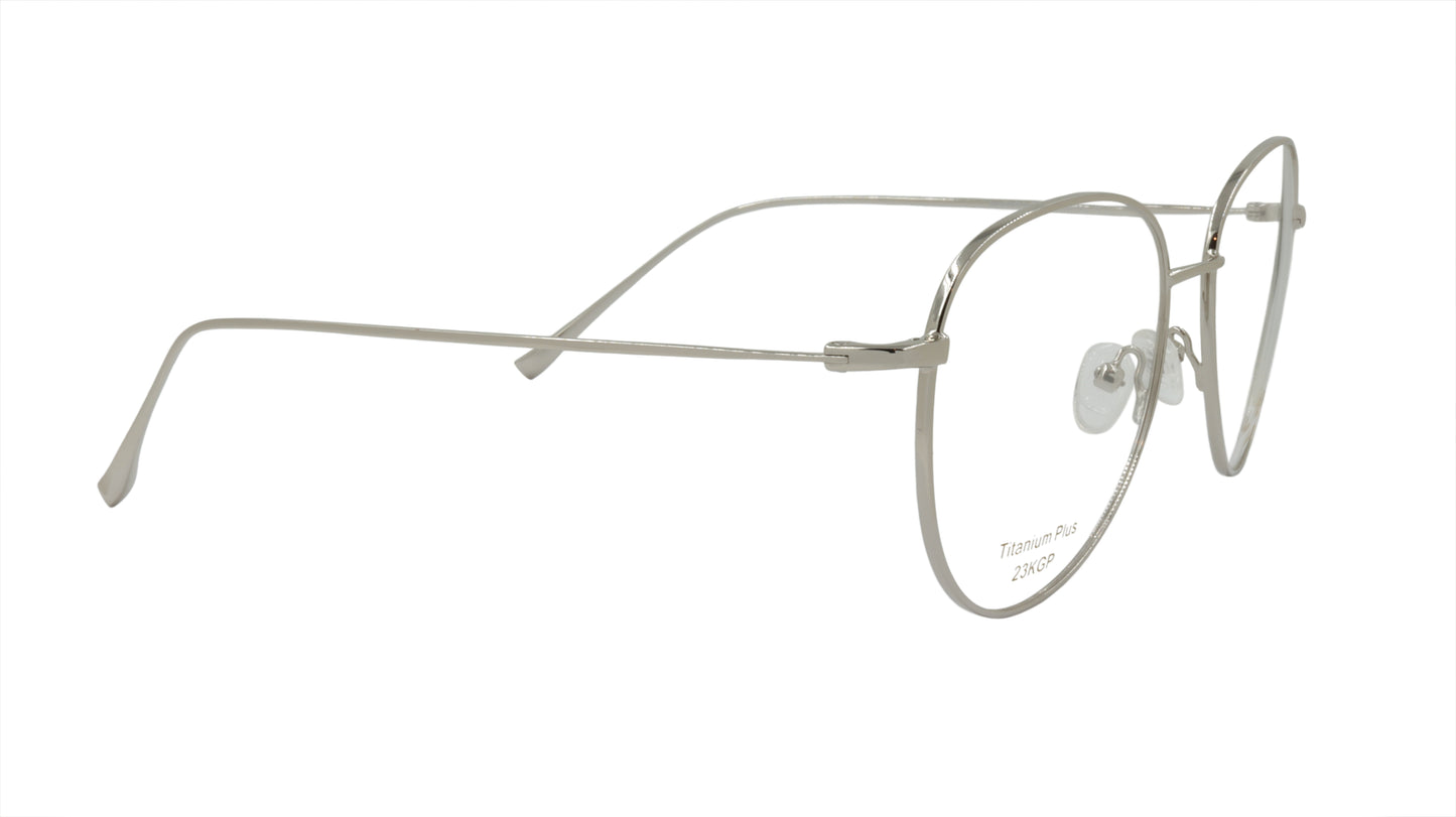 Paul Vosheront Aviator Style Silver Metal Optical Frame PV505 C2