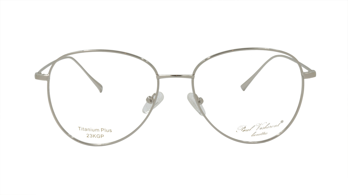 Paul Vosheront Aviator Style Silver Metal Optical Frame PV505 C2