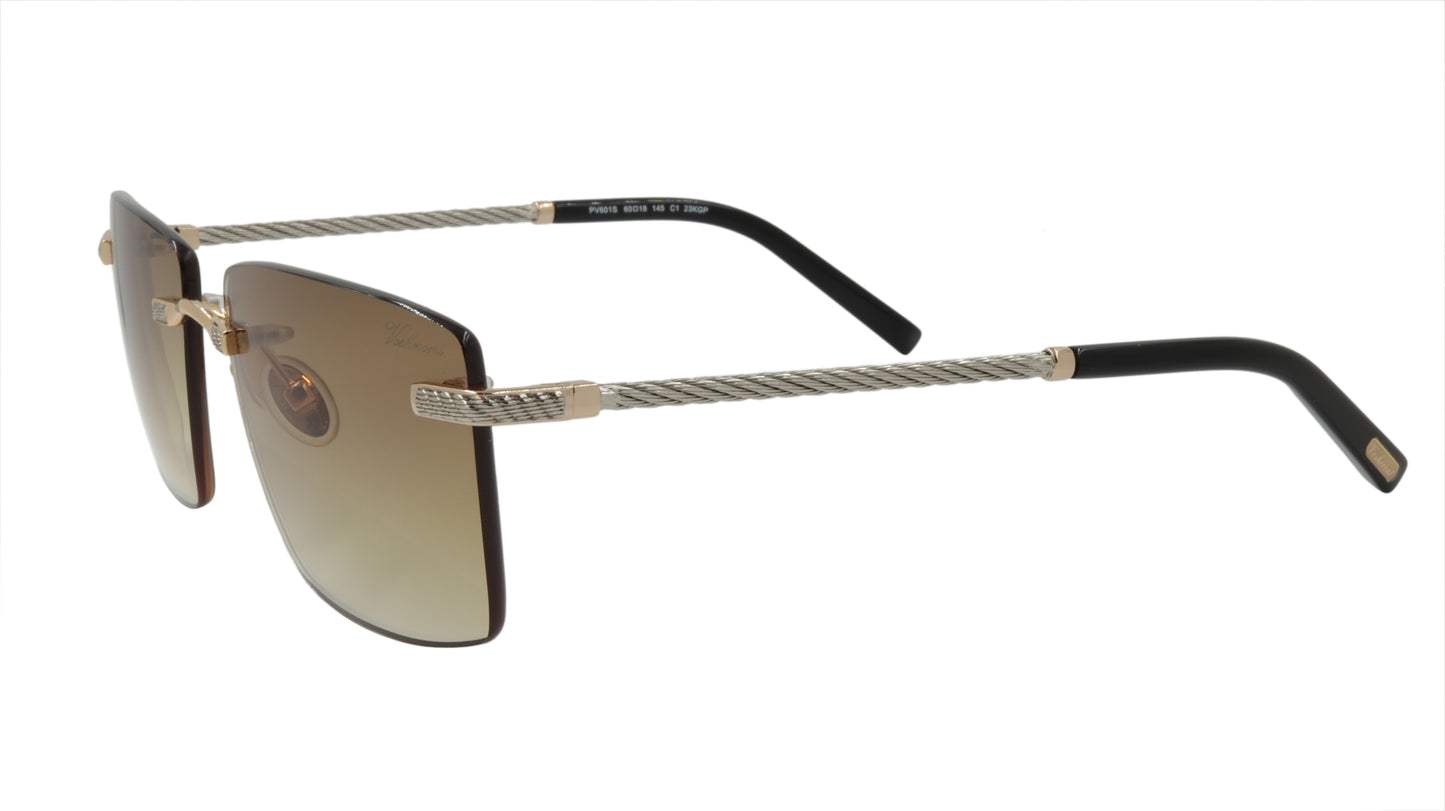 Paul Vosheront Sunglasses Gold Plated Metal Acetate Gradient Italy PV601S C1