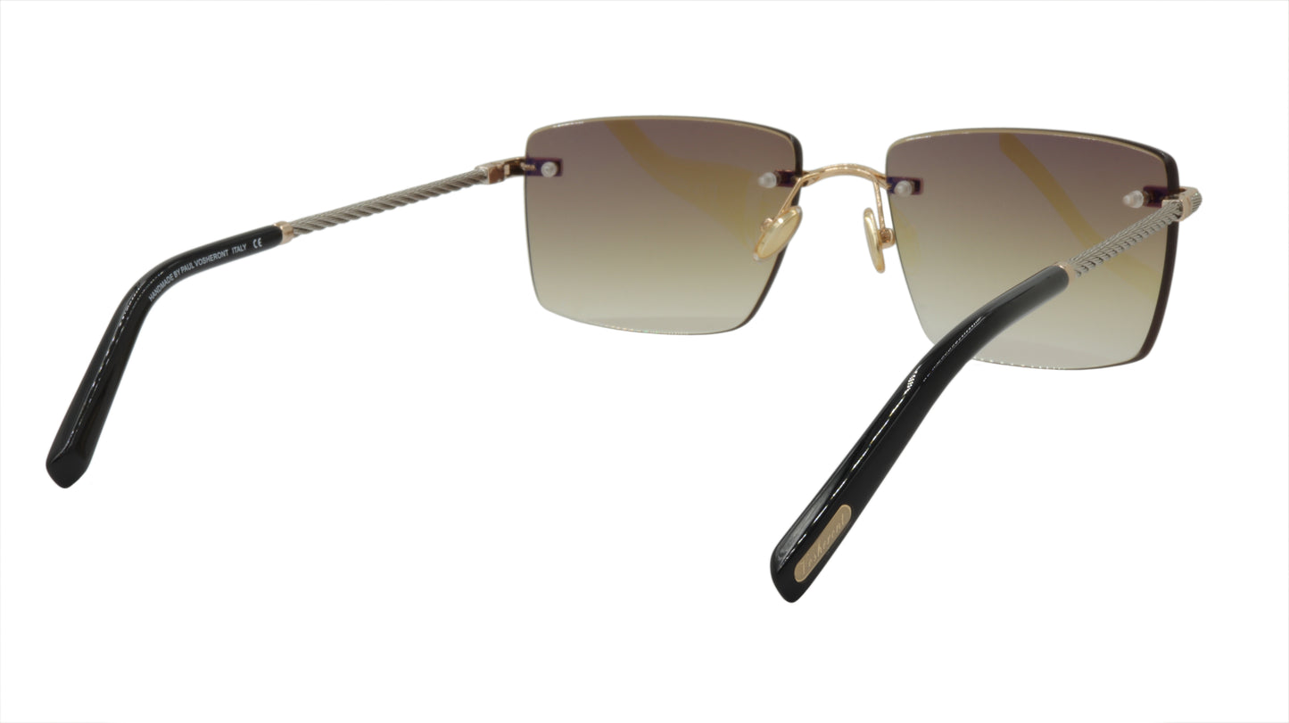 Paul Vosheront Sunglasses Gold Plated Metal Acetate Gradient Italy PV601S C1