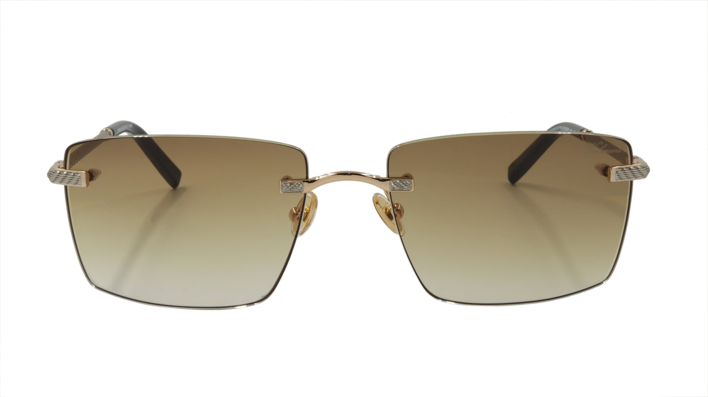 Paul Vosheront Sunglasses Gold Plated Metal Acetate Gradient Italy PV601S C1