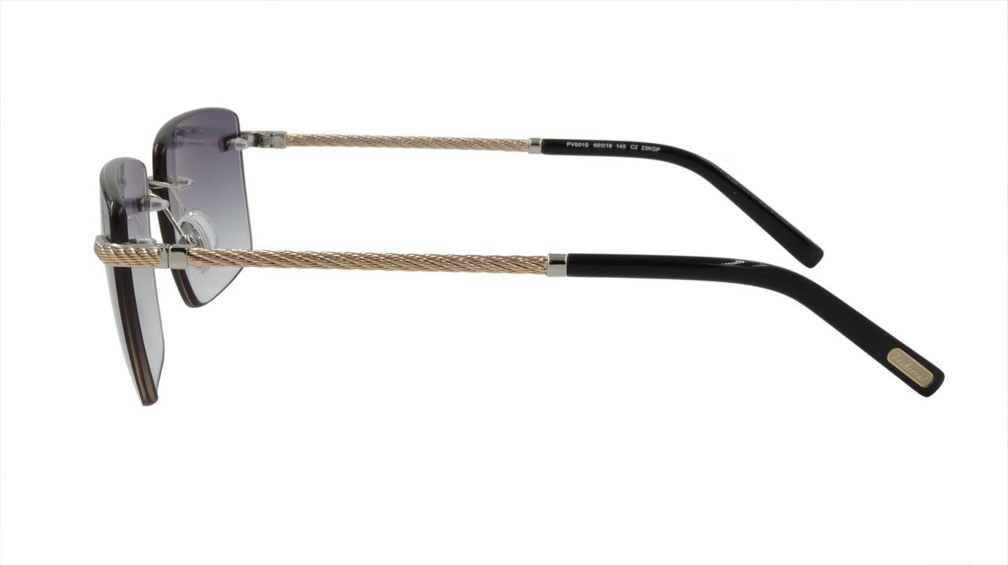Paul Vosheront Sunglasses Gold Plated Metal Acetate Gradient Italy PV601S C2