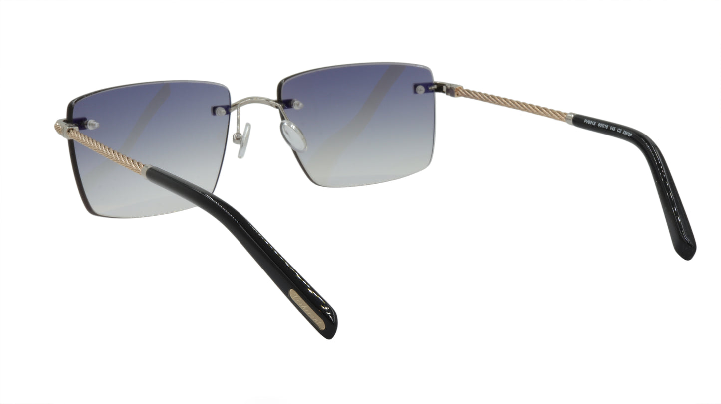 Paul Vosheront Sunglasses Gold Plated Metal Acetate Gradient Italy PV601S C2
