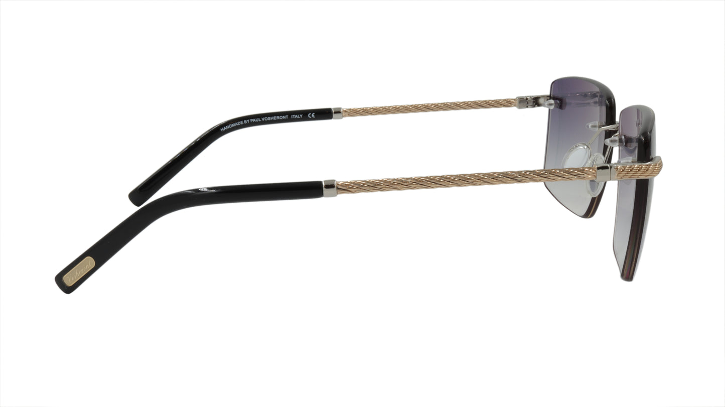 Paul Vosheront Sunglasses Gold Plated Metal Acetate Gradient Italy PV601S C2