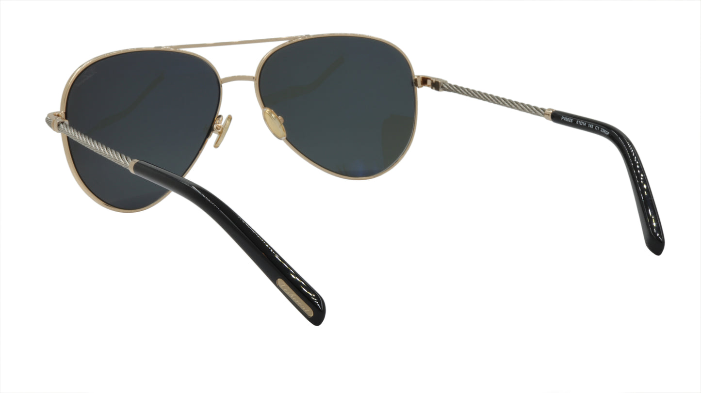 Paul Vosheront Sunglasses Gold Plated Metal Acetate Polarized Italy PV602S C1