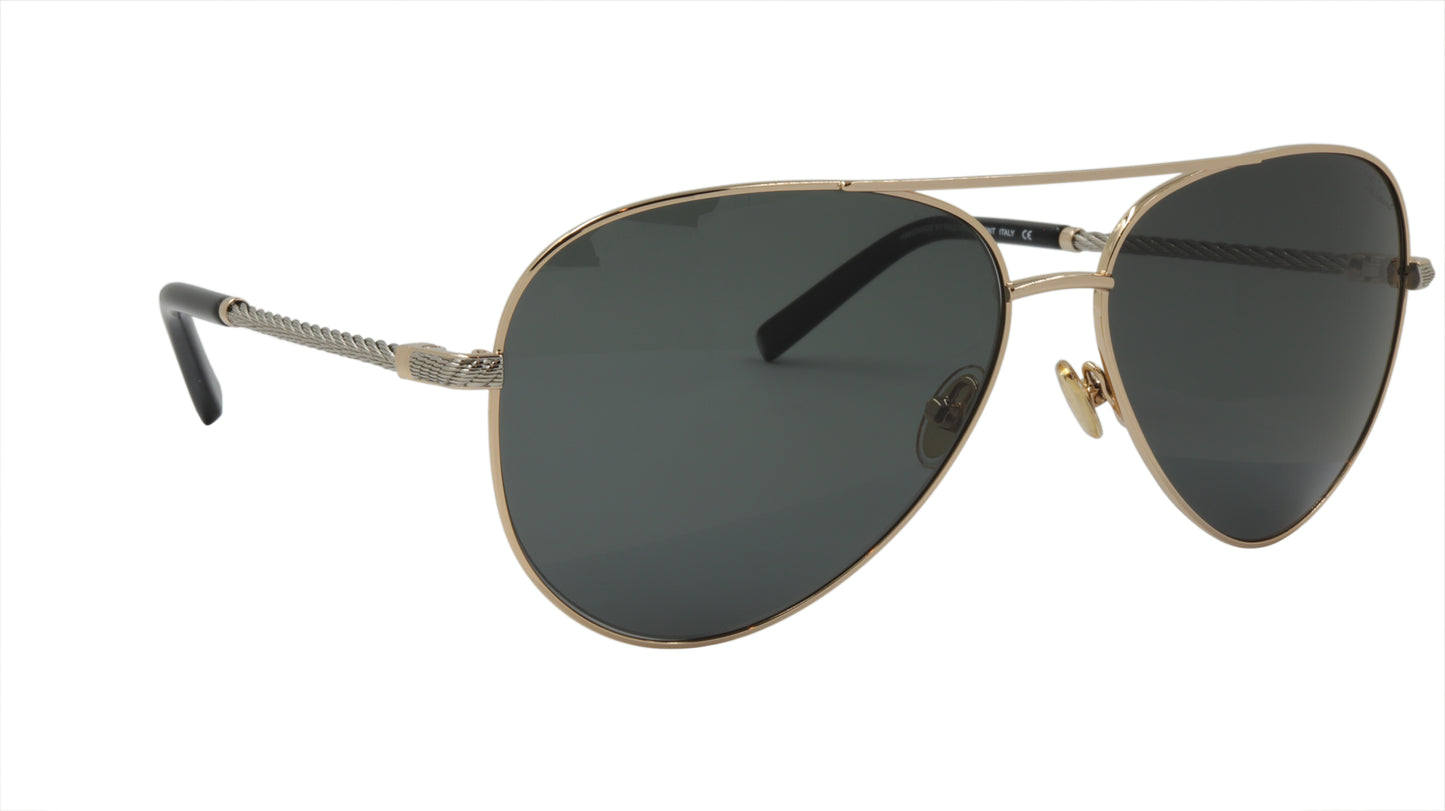 Paul Vosheront Sunglasses Gold Plated Metal Acetate Polarized Italy PV602S C1