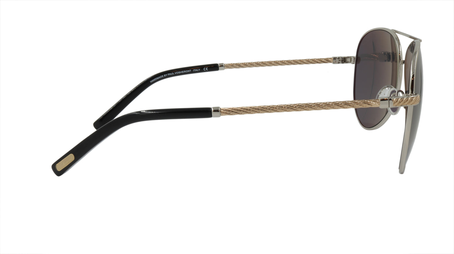 Paul Vosheront Sunglasses Gold Plated Metal Acetate Polarized Italy PV602S C2