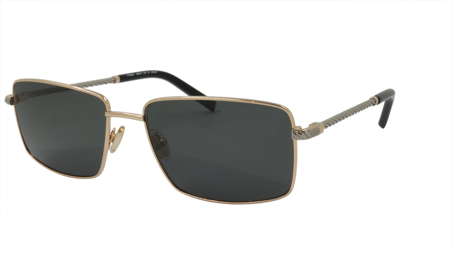 Paul Vosheront Sunglasses Gold Plated Metal Acetate Polarized Italy PV603S C1