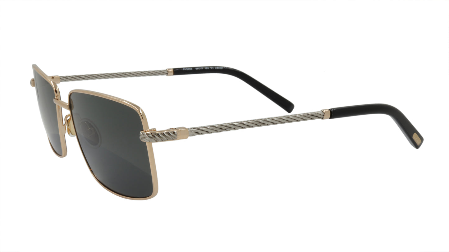 Paul Vosheront Sunglasses Gold Plated Metal Acetate Polarized Italy PV603S C1