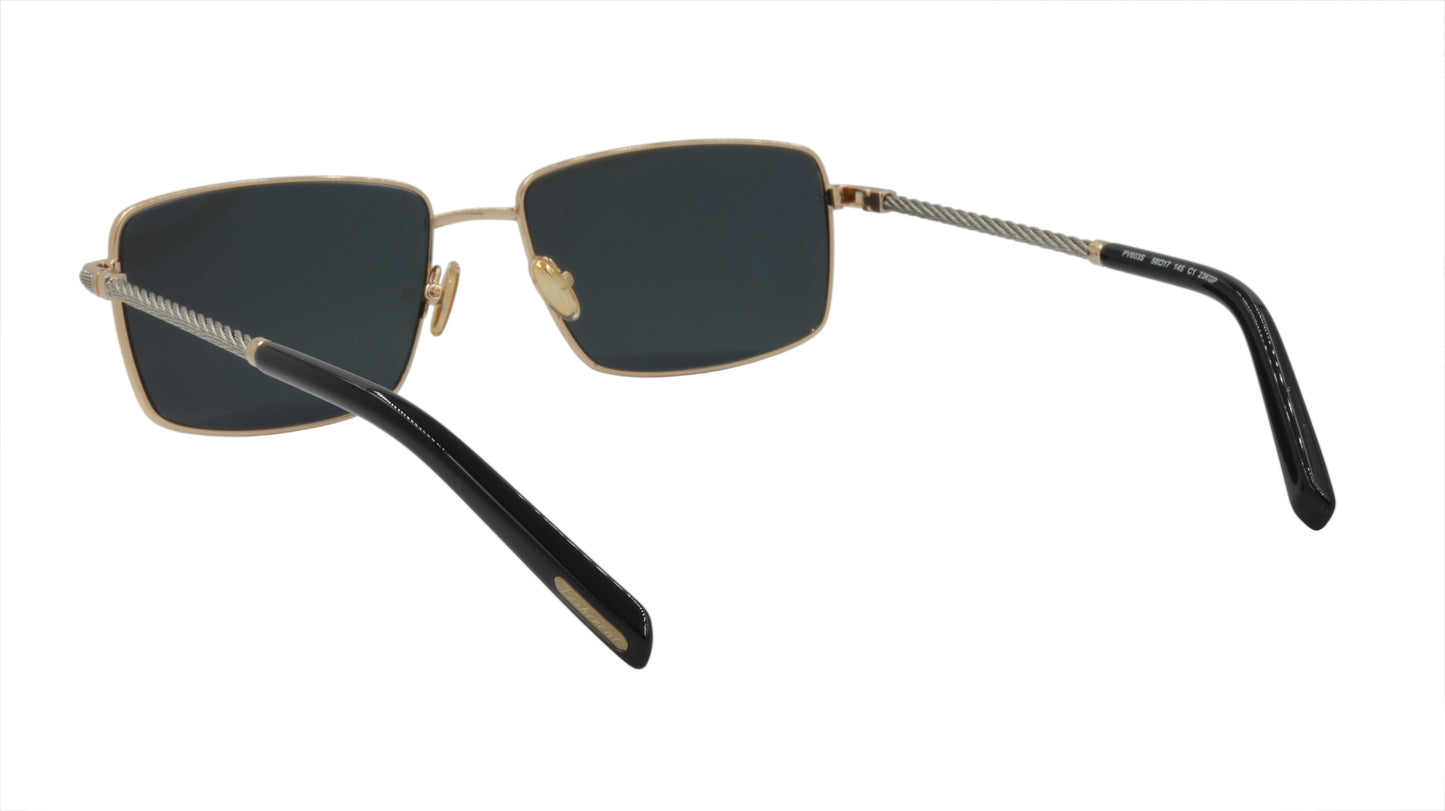 Paul Vosheront Sunglasses Gold Plated Metal Acetate Polarized Italy PV603S C1