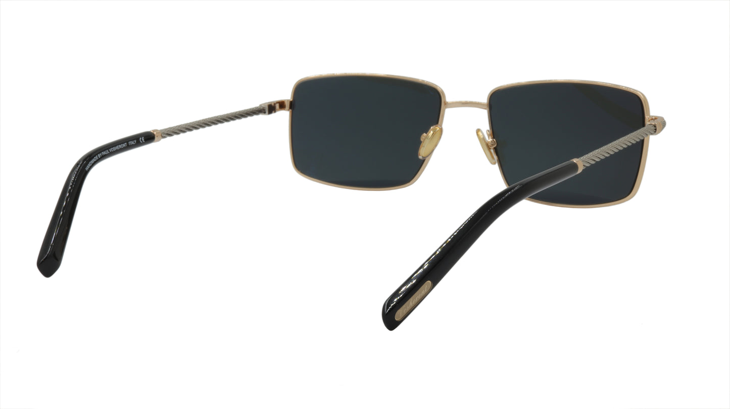 Paul Vosheront Sunglasses Gold Plated Metal Acetate Polarized Italy PV603S C1