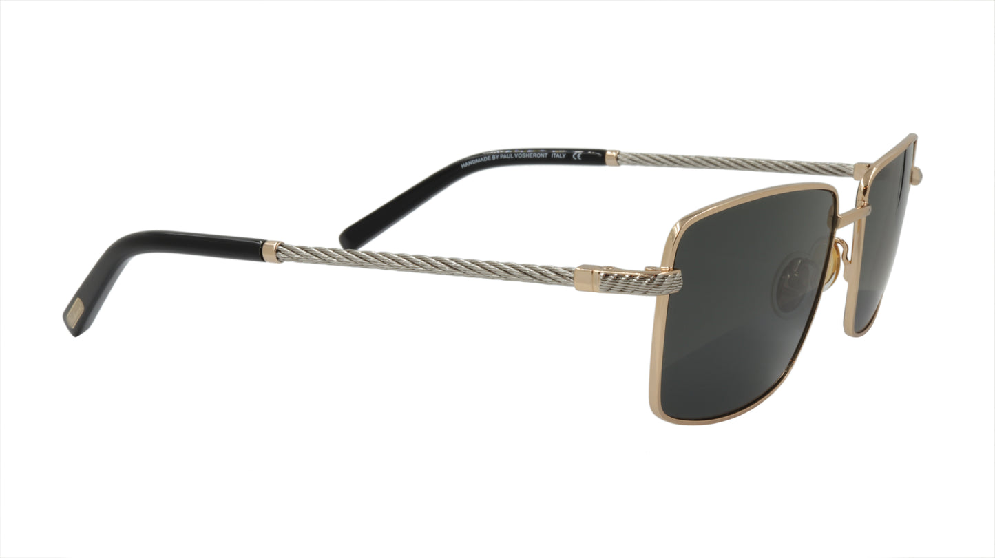 Paul Vosheront Sunglasses Gold Plated Metal Acetate Polarized Italy PV603S C1