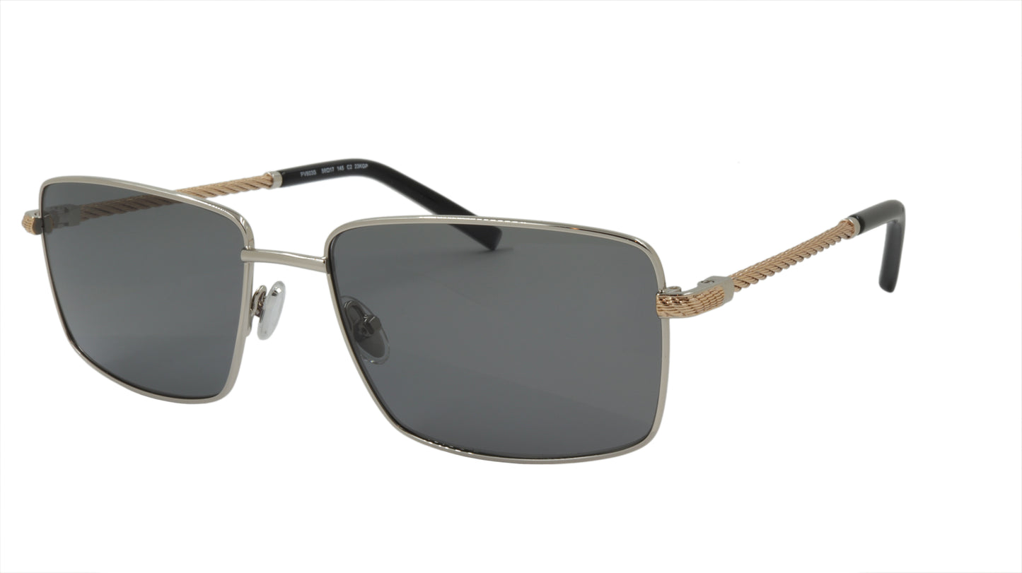 Paul Vosheront Sunglasses Gold Plated Metal Acetate Polarized Italy PV603S C2