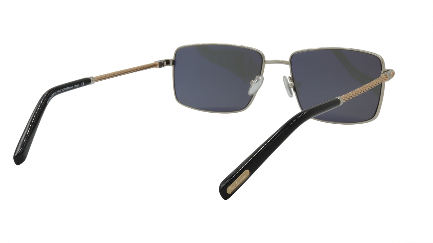 Paul Vosheront Sunglasses Gold Plated Metal Acetate Polarized Italy PV603S C2
