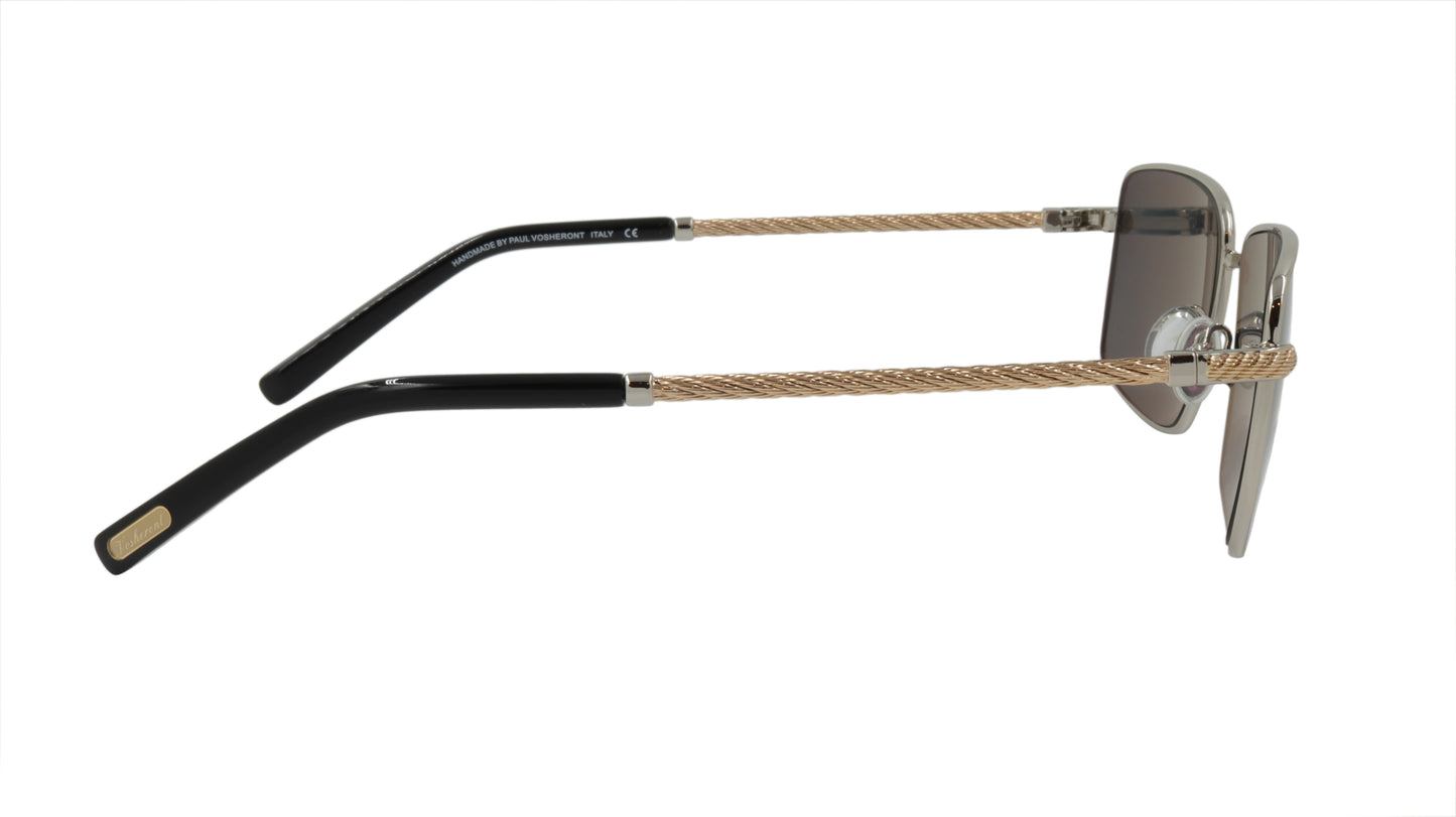 Paul Vosheront Sunglasses Gold Plated Metal Acetate Polarized Italy PV603S C2