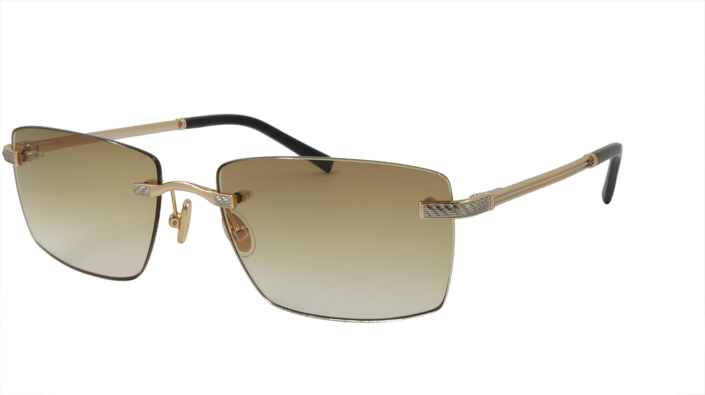 Paul Vosheront Sunglasses Gold Plated Metal Acetate Gradient Italy PV604S C1