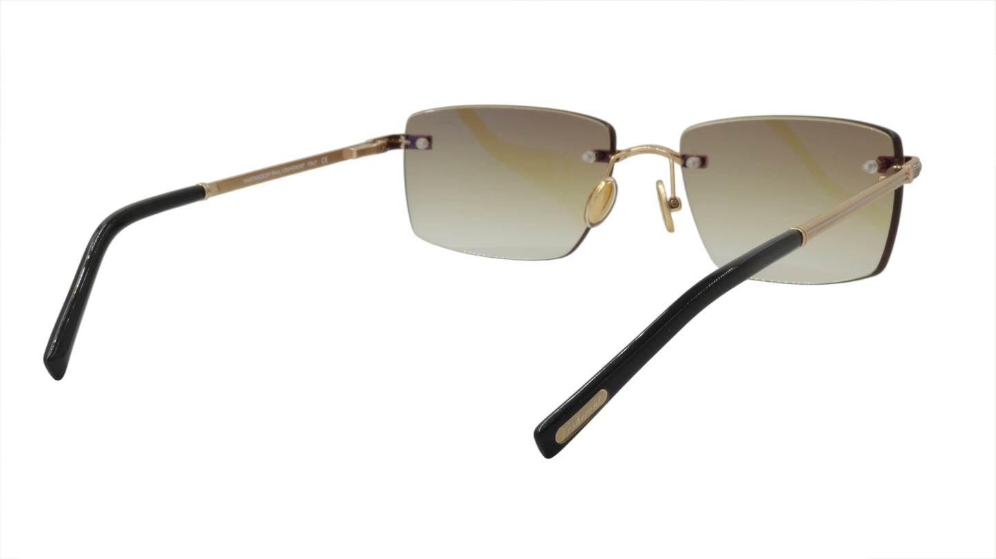 Paul Vosheront Sunglasses Gold Plated Metal Acetate Gradient Italy PV604S C1