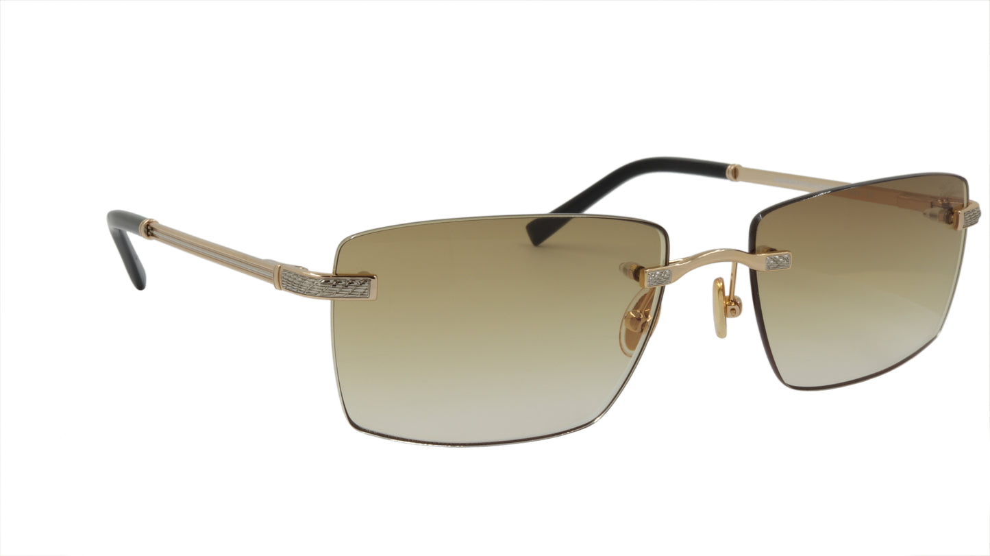 Paul Vosheront Sunglasses Gold Plated Metal Acetate Gradient Italy PV604S C1