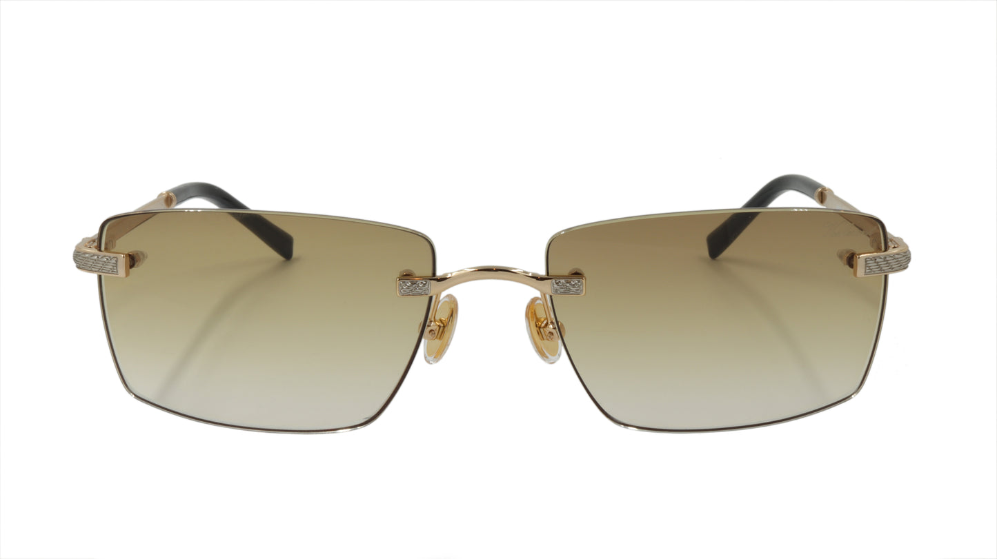 Paul Vosheront Sunglasses Gold Plated Metal Acetate Gradient Italy PV604S C1