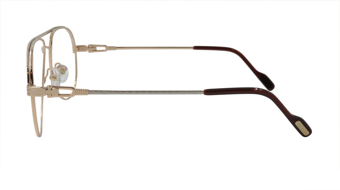 Paul Vosheront Aviator Silver & Gold Acetate Optical Frame PV395 C1