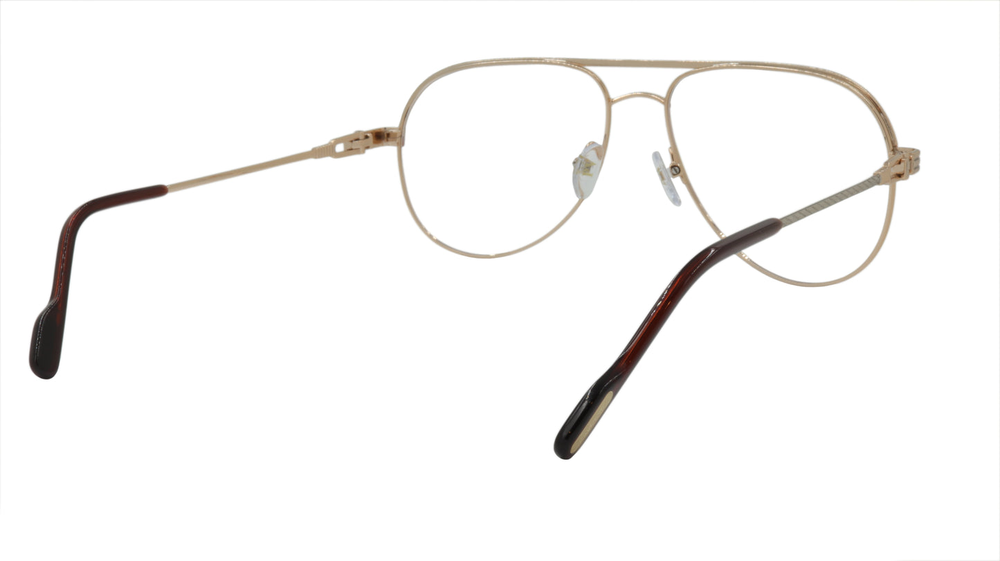 Paul Vosheront Aviator Silver & Gold Acetate Optical Frame PV395 C1