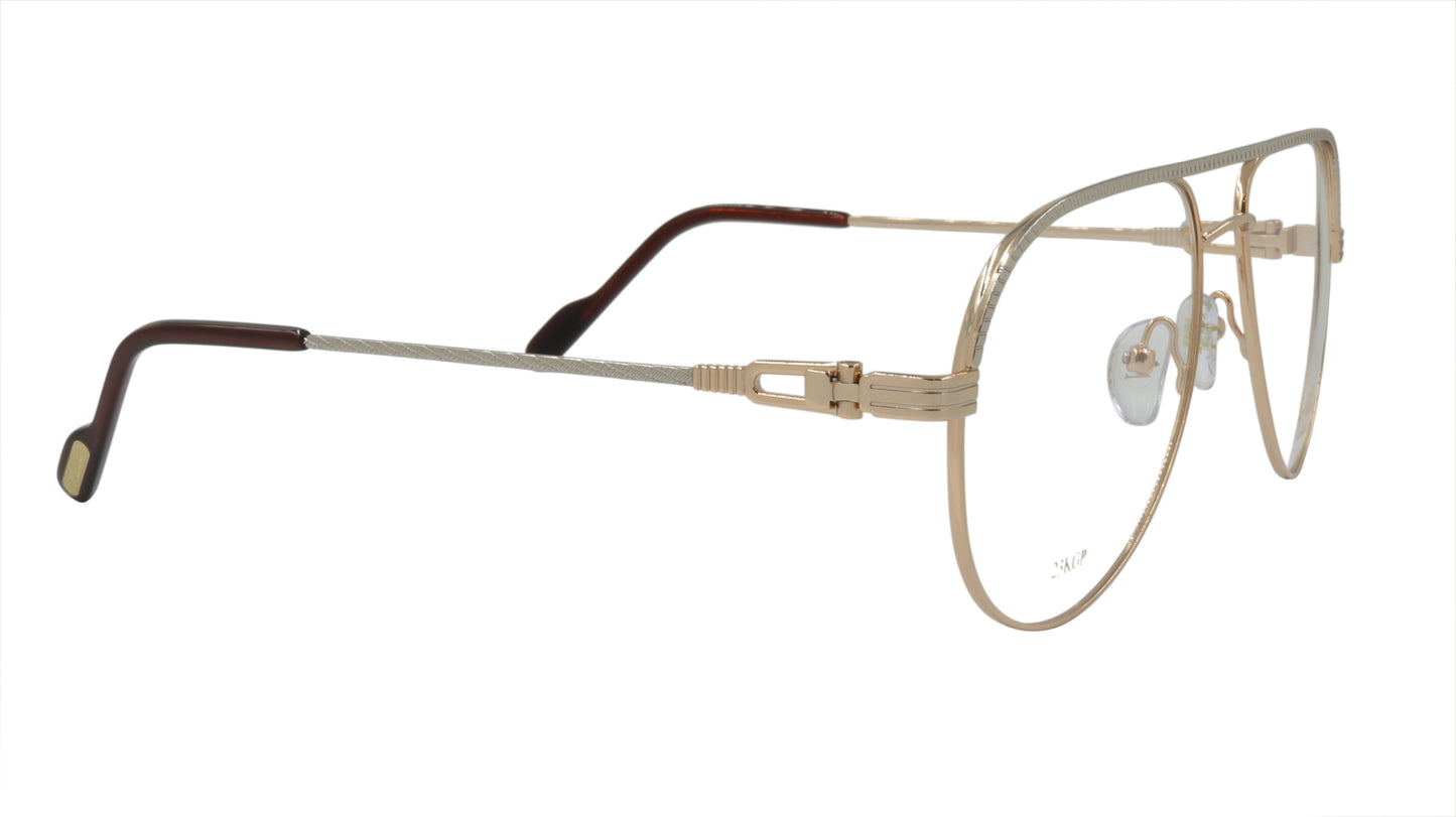 Paul Vosheront Aviator Silver & Gold Acetate Optical Frame PV395 C1