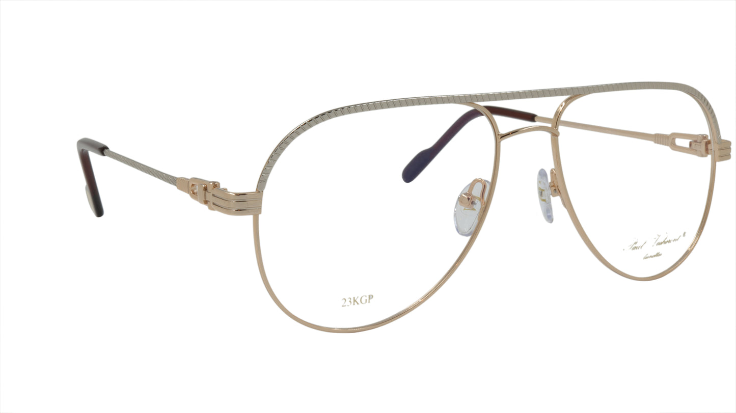Paul Vosheront Aviator Silver & Gold Acetate Optical Frame PV395 C1