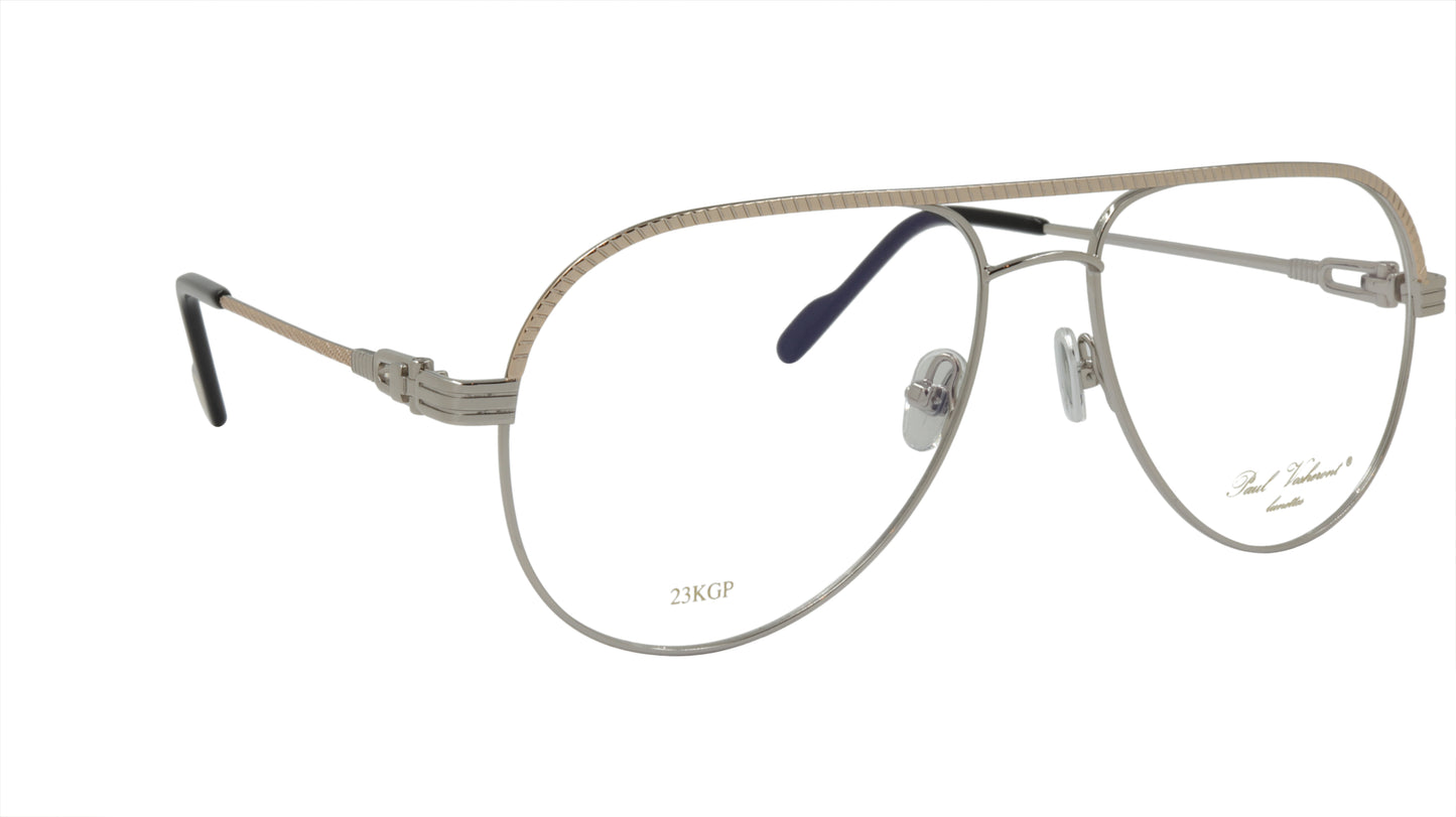 Paul Vosheront Aviator Style Gold & Silver Acetate Optical Frame PV395 C2