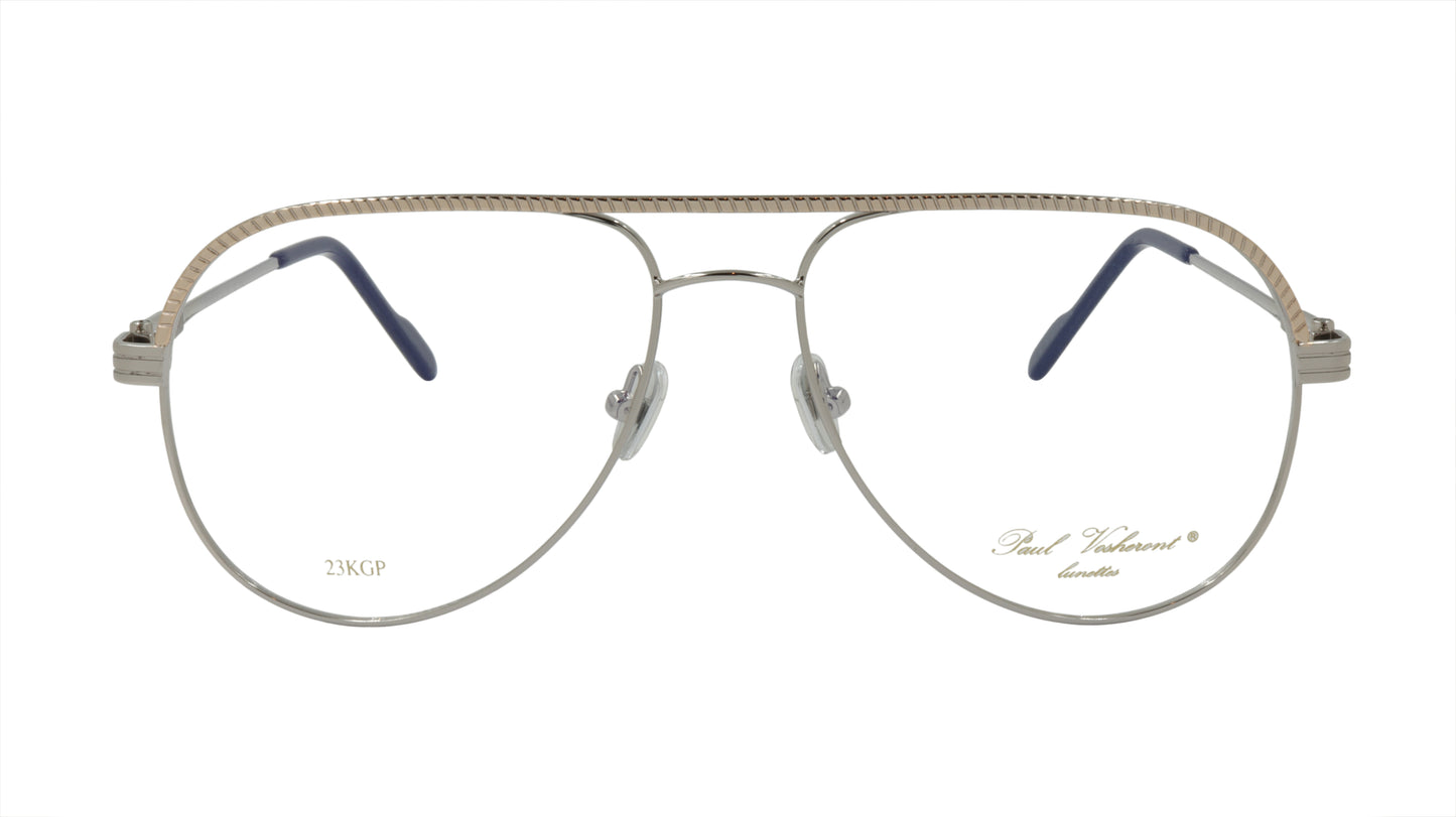 Paul Vosheront Aviator Style Gold & Silver Acetate Optical Frame PV395 C2