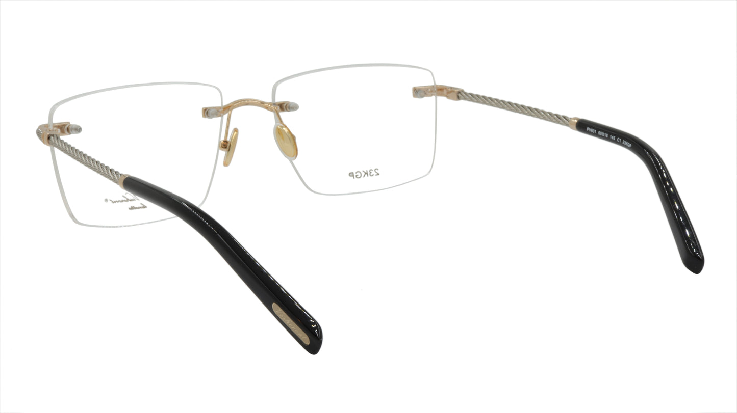 Paul Vosheront Rimless Rectangle Acetate Optical Frame PV601 C1